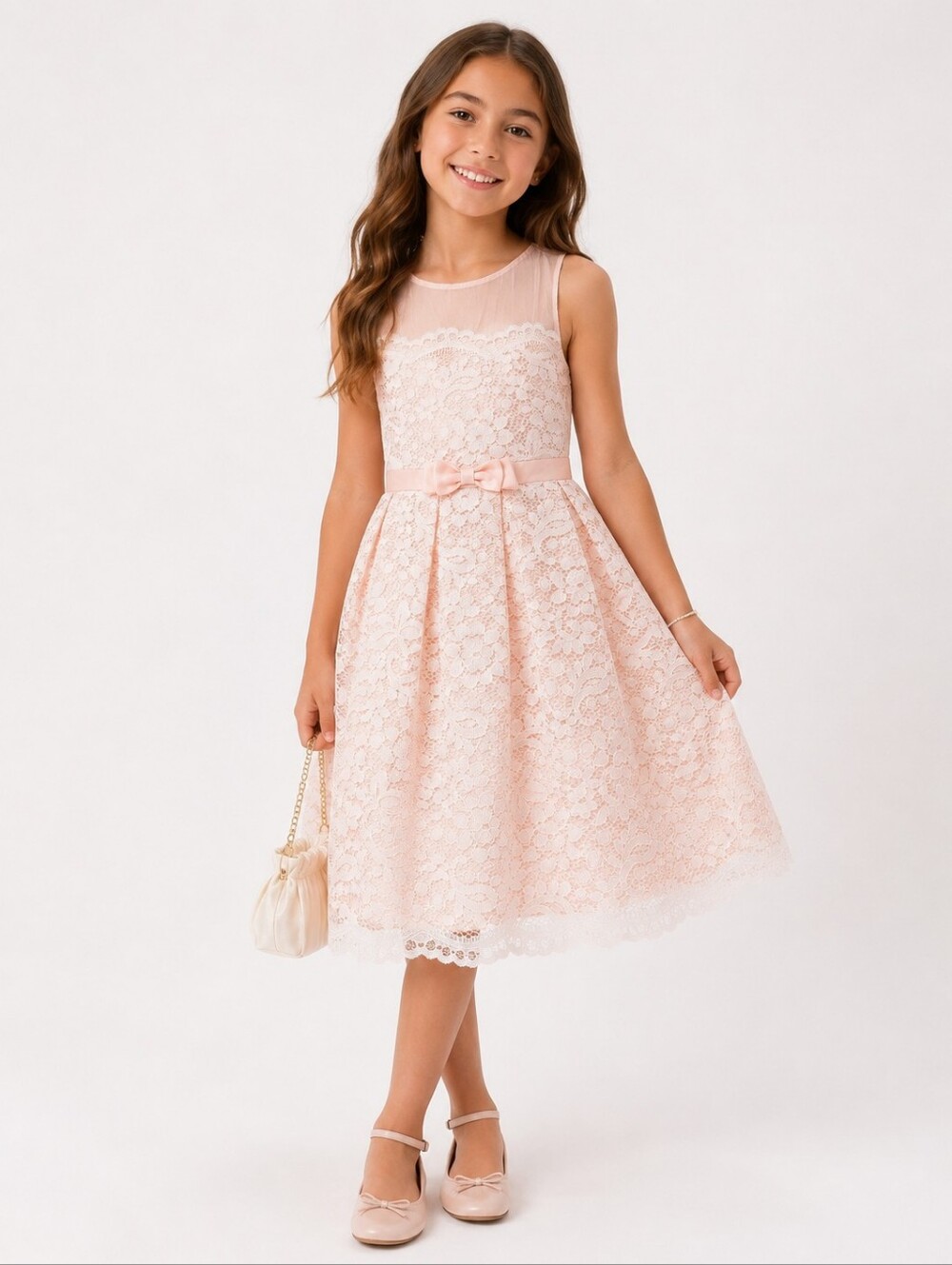 2/$50 Jona Michelle Girls Pink Lace Party Dress – Size 10